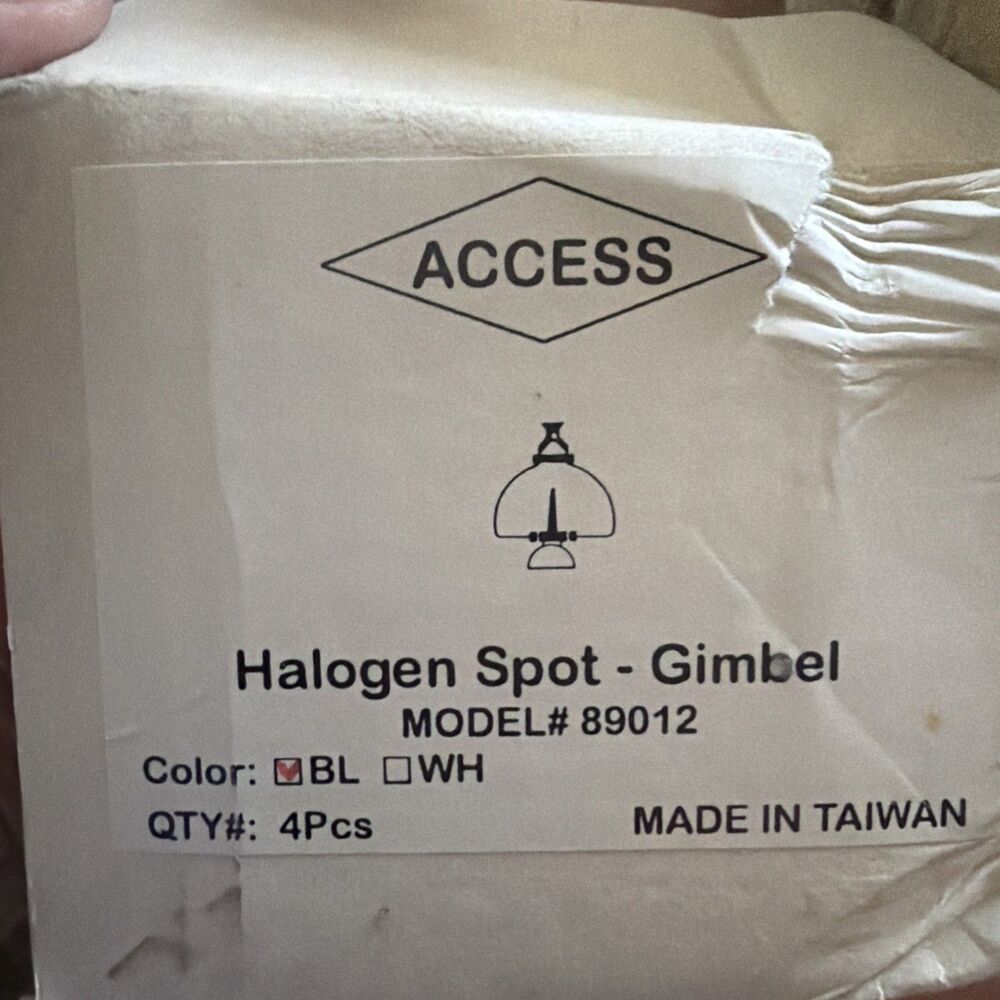 Lot of 4 Access Lighting 89012 Halogen Gimbal Spot MR16 Cable System Black